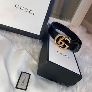 Gucci Leather Belt with Double G Buckle